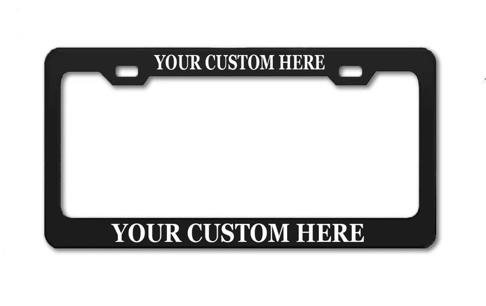 Customize License Plate Frame *Aluminum, Carbon Fiber Look* with Diie Cut Vinyl sticker