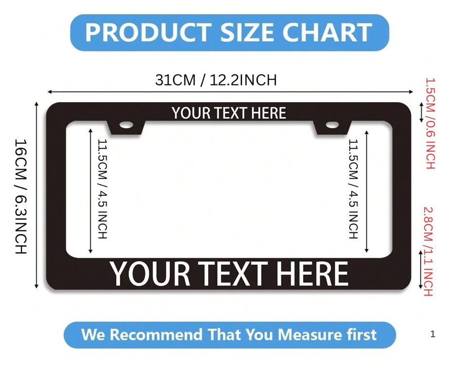 Customize License Plate Frame *Aluminum, Carbon Fiber Look* with Diie Cut Vinyl sticker