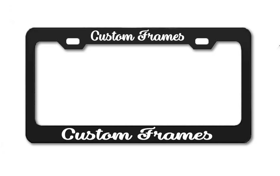 Customize License Plate Frame *Aluminum, Carbon Fiber Look* with Diie Cut Vinyl sticker
