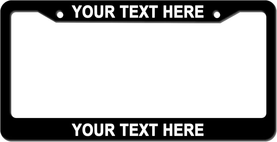 Customize License Plate Frame *Aluminum, Carbon Fiber Look* with Diie Cut Vinyl sticker