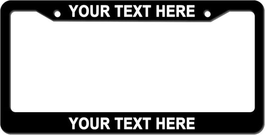 Customize License Plate Frame *Aluminum, Carbon Fiber Look* with Diie Cut Vinyl sticker