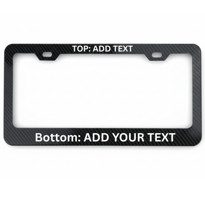 Customize License Plate Frame *Aluminum, Carbon Fiber Look* with Diie Cut Vinyl sticker