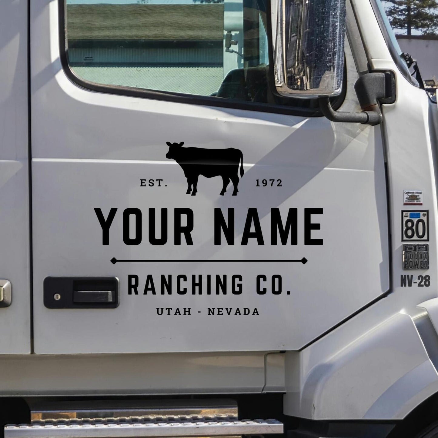 Make Your Business Stand Out With Custom Die-Cut Vinyl Decals-Personalized Your Text or Logo - Weatherproof Lettering for Farming, Ranching, Truck, Tractor, Equipment