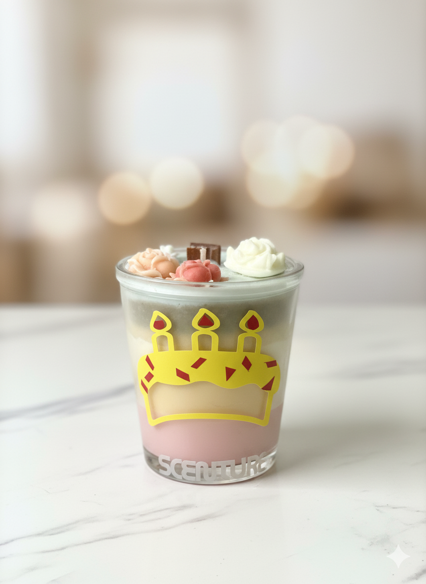 SCENTURE Birthday Celebration Candle~ Jasmine• Vanilla• Tangerine 125g